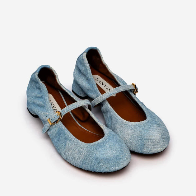 Lanvin Mary Jane Ballet Flats Blue US 6 3