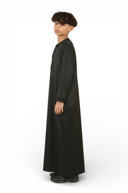 K-GG008 Boys Moroccan Thobe Black 6+ Years 3