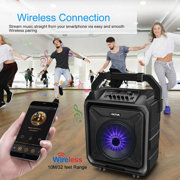 DIBOOM Enceinte de Fête Portable Sans Fil Noir 4