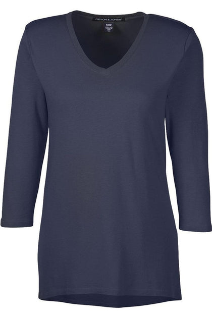 Devon & Jones Perfect Fit V-Neck Top Multi Small 2