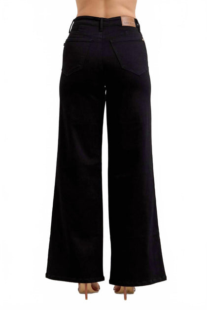 Judy Blue Raven High Rise Wide Leg Jeans Black 30 3