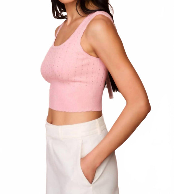 LoveShackFancy Prague Tank Top Pink Large 4