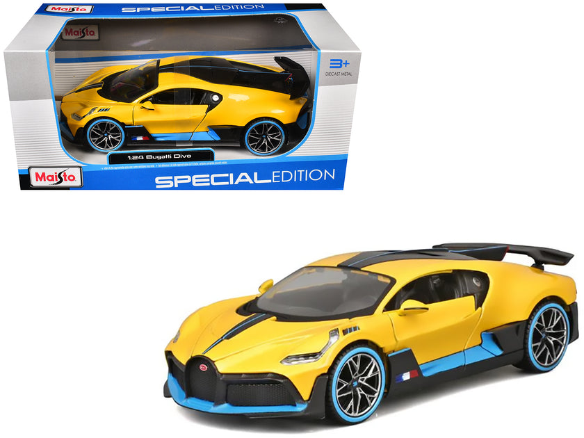 Maisto Bugatti Divo Diecast Model Car Yellow 1/24 2
