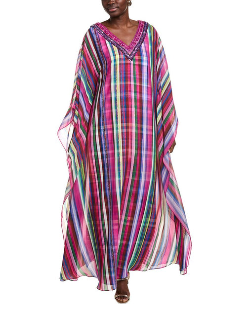 Badgley Mischka Striped Caftan Multicolor US 0 2
