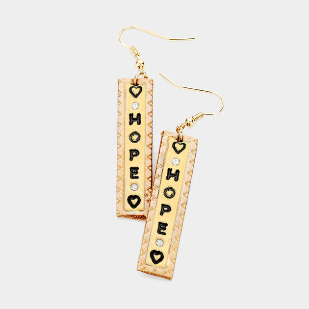 FASHNZFAB Hope Dangle Earrings Brown Gold 3
