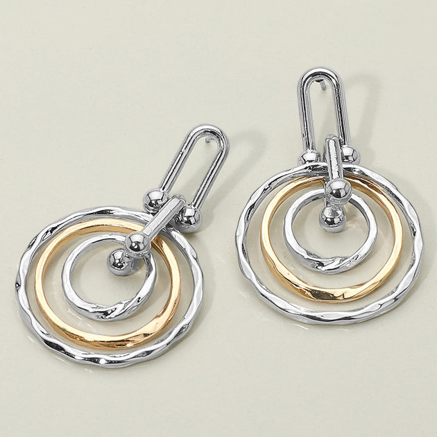 FASHNZFAB Layered Spiral Hoop Drop Earrings Silver 3