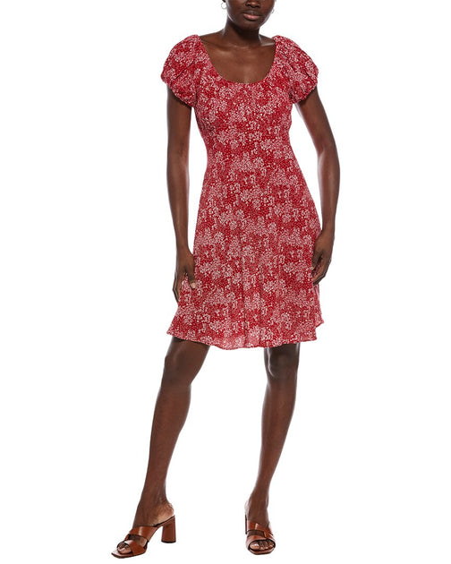 madewell ruched dress Ruched Scoopneck Mini Dress in Floral