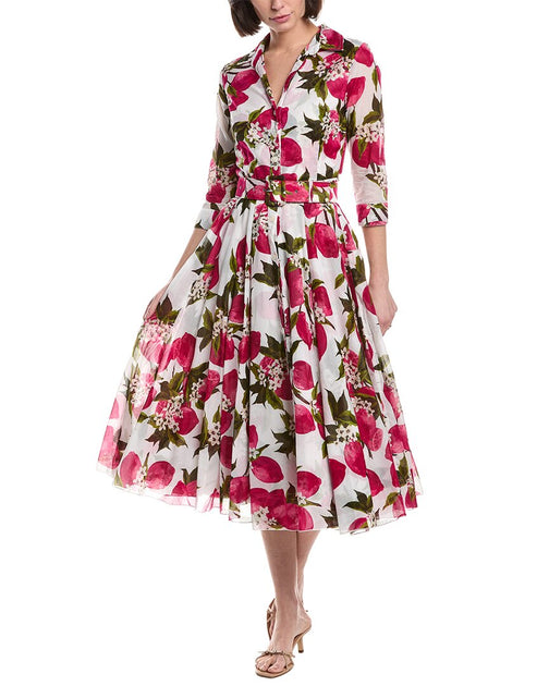 Samantha Sung Aster Midi Dress White US 6 6