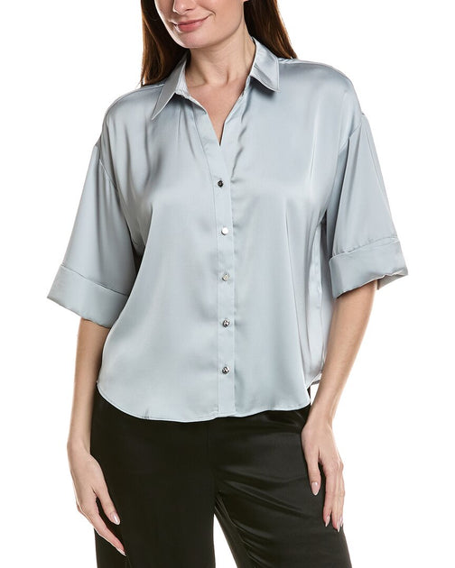 CeCe Drop Shoulder Boxy Top Grey XSmall 2