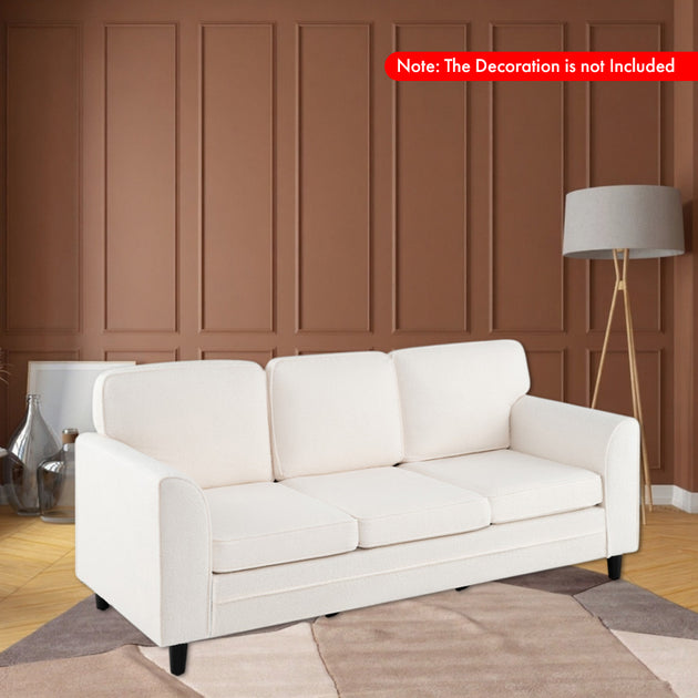 Hivvago 3-Seater Upholstered Sofa Gray 4