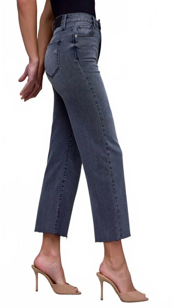 HIDDEN High Rise Cropped Straight Jeans Blau 25 4