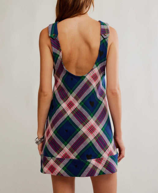 Free People Carven Plaid Mini Dress Multi XSmall 4