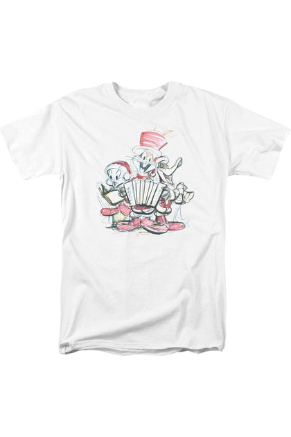 Gildan Looney Tunes Holiday Sketch Short Sleeve Tee White Medium 2