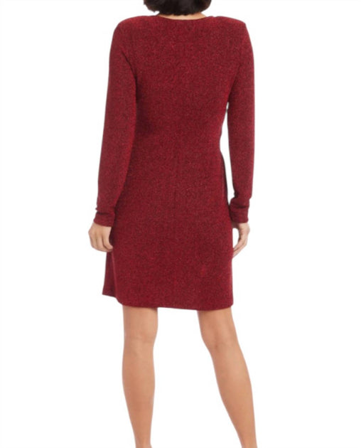 Karen Kane Twist Front Dress Red Medium 3