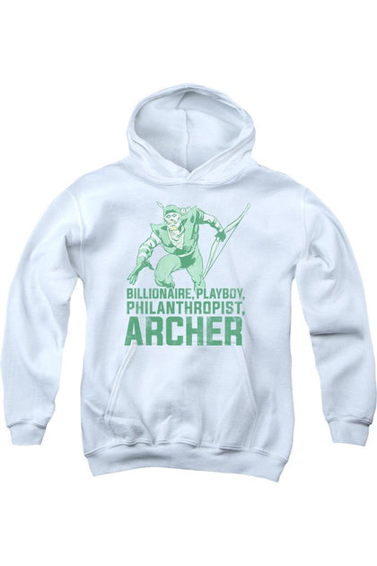 Gildan DC Comics Archer Youth Hooded Sweatshirt White Medium 2