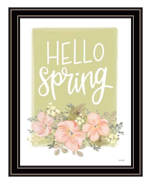 Hivvago Hello Spring Floral Framed Print Wall Art Black 5