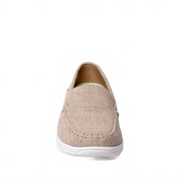 Minnetonka Discover Canvas Moccasin Beige US 9 4