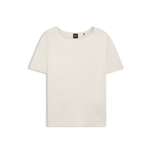 Boss Regular-fit Jersey Top Stretch-silk Front Beige Small 2