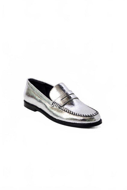 Free People Blanket Chain Stitch Loafer Silver US 9 3