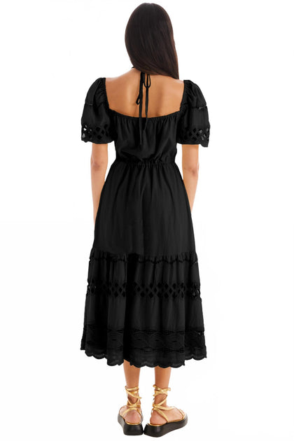 ALLISON NEW YORK Emilia Midi Dress Black Medium 3