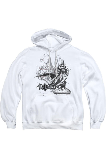 Gildan Batman Overseer Adult Hooded Sweatshirt White Small 2