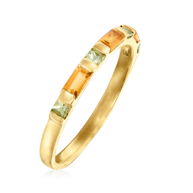 Ross-Simons Citrine and Peridot Ring Yellow Gold US 7 4