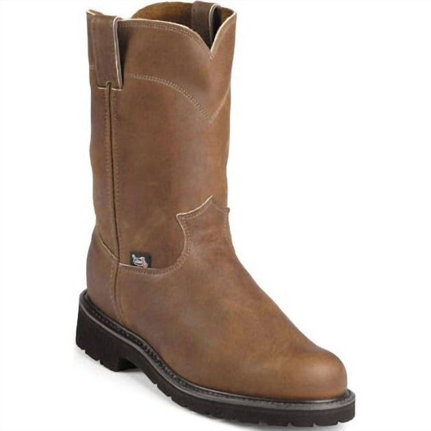 Justin Round Toe Work Boot Brown 11.5 2