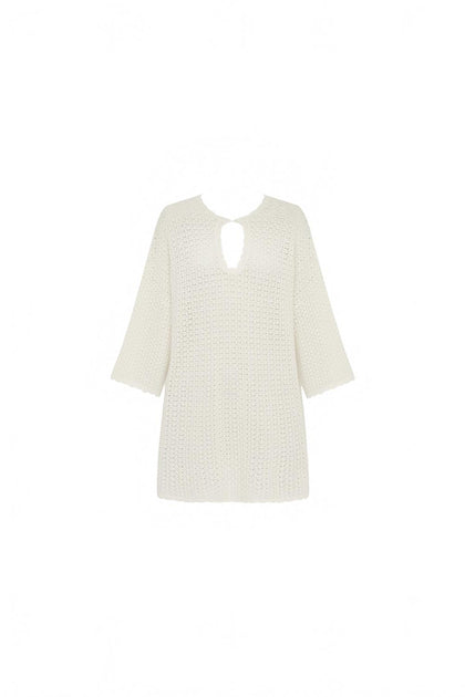 Peony Pointelle Over Mini Dress White Large 4