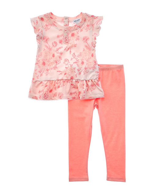 Splendid Cameo Blooms Shirt & Pant Set Pink US 6X 2
