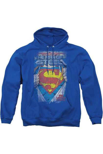 Gildan Superman Legendary Hooded Sweatshirt Blue Small 2