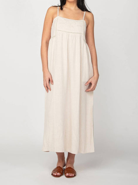 Dex Linen Blend Midi Dress Beige XSmall 2