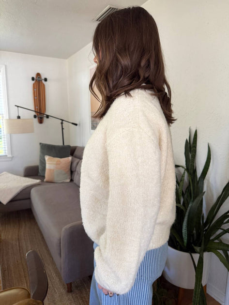 FRNCH Camelia Pullover Sweater White Medium 4
