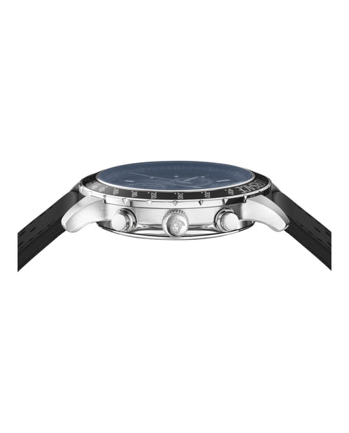 Versace Sport Chrono Leather Watch Silver 3