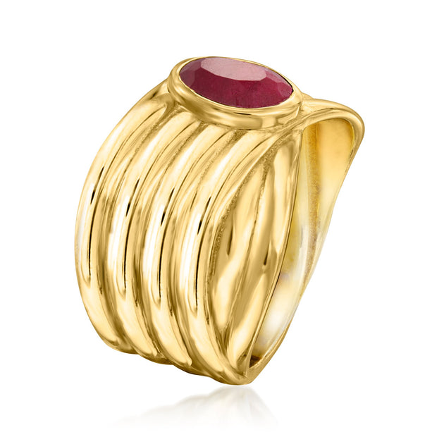 Ross-Simons Ruby Crisscross Ring Red US 9 4