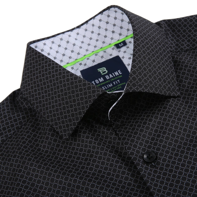 Tom Baine Slim Fit Kurzarm Hemd Schwarz Medium 4