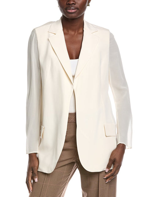 Akris Alea Silk Blazer Beige US 8 2