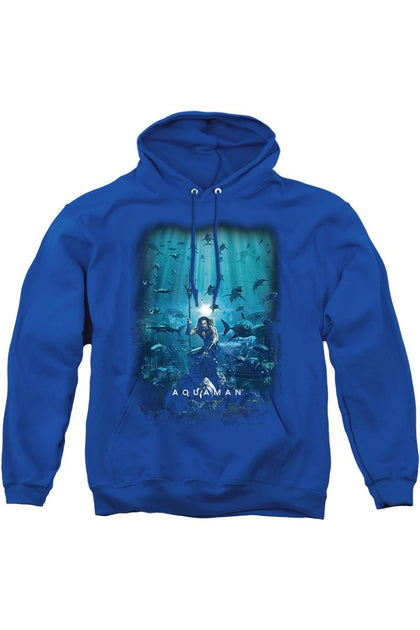 Gildan Aquaman Movie Poster Hoodie Blue Medium 2
