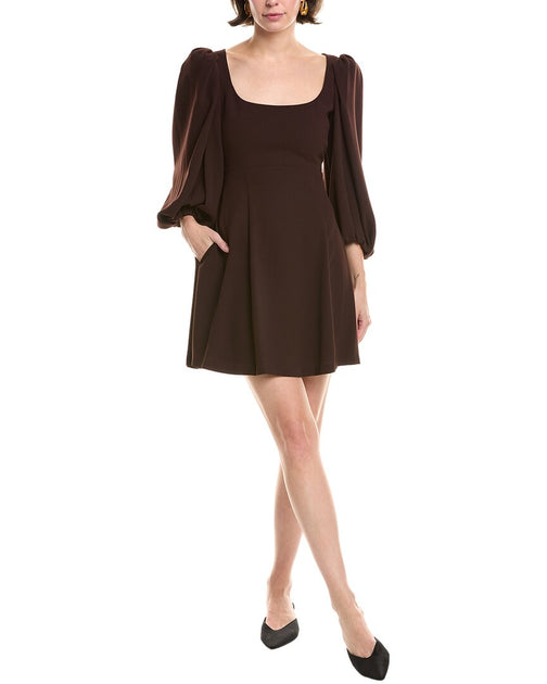 Rebecca Taylor Crepe Mini Dress Brown US 4 2