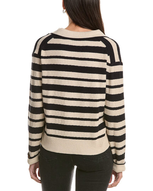 SIMKHAI Miller Silk-Blend Polo Sweater Brown XS 3