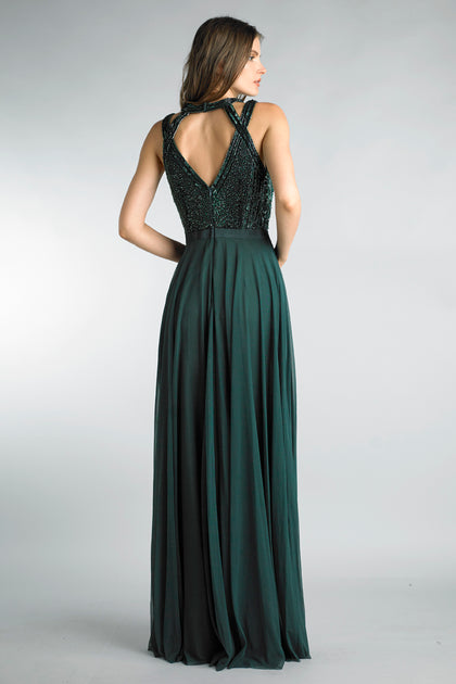 Basix Black Label Ärmelloses Illusionsabendkleid Grün US 4 3