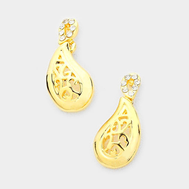 FASHNZFAB Droplet Earrings Gold 2