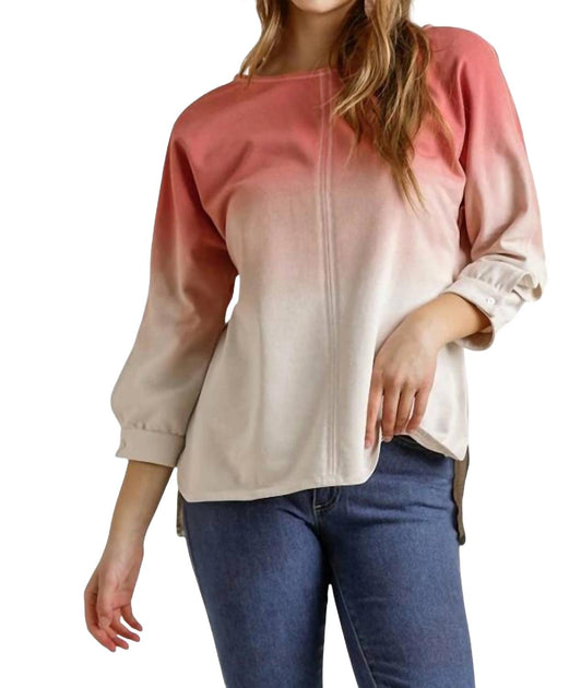 Umgee Ombre Raglan Top Gold Small 2