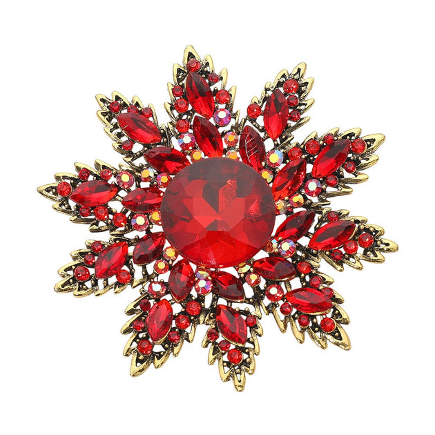 FASHNZFAB Floral Starburst Pin Brooch Silver 6