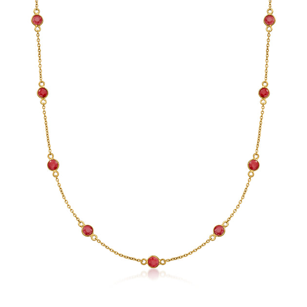 Ross-Simons Ruby Station Necklace Red 4