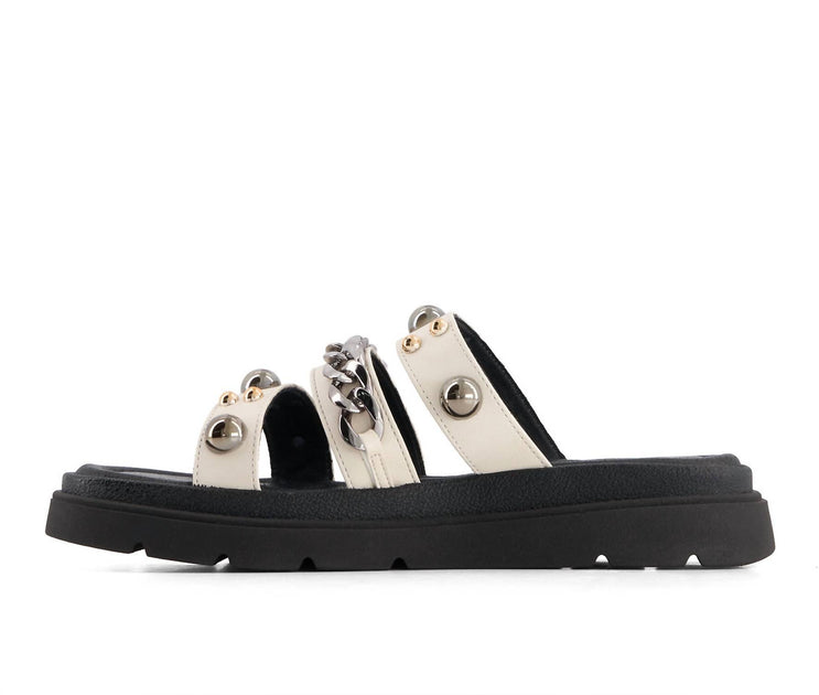 Andrea Triple Strap Chain Sandal Black US 8 3