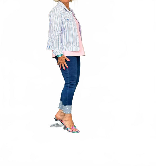 Lulu-B Pearl Cuff Jeans Multi US 14 3