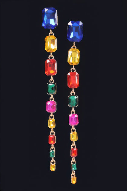 FASHNZFAB Dripping Stone Earring Silver One Size 2