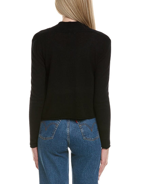 sofiacashmere Cropped Cardigan Black Medium 3