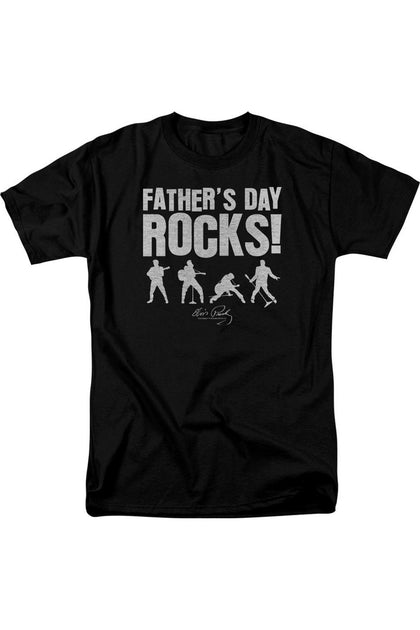Gildan Elvis Presley Fathers Day Rocks T-Shirt Black Large 2