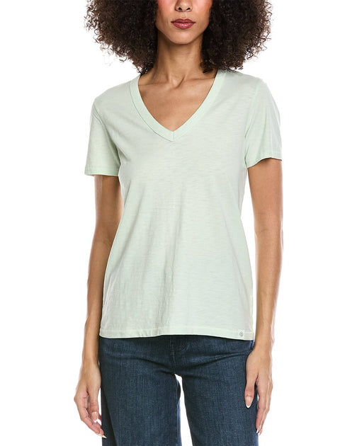 rag & bone The Slub V-Neck Top Green XXS 2